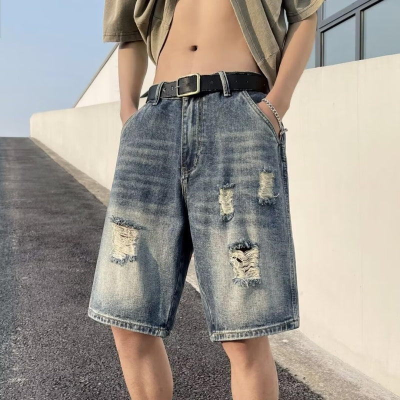 Tattered Jeans Shorts