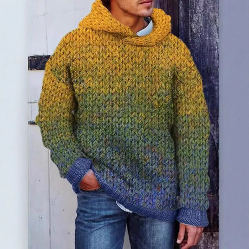 Acetate Fiber Heavy Classic Style Woven Hooded Sweater