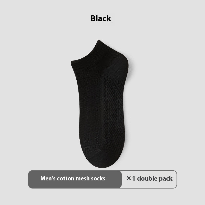 Cotton Anti-Pilling Short Men's Mesh Boat Socks