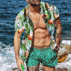 Shirt Hawaiian Lapel Short Sleeves