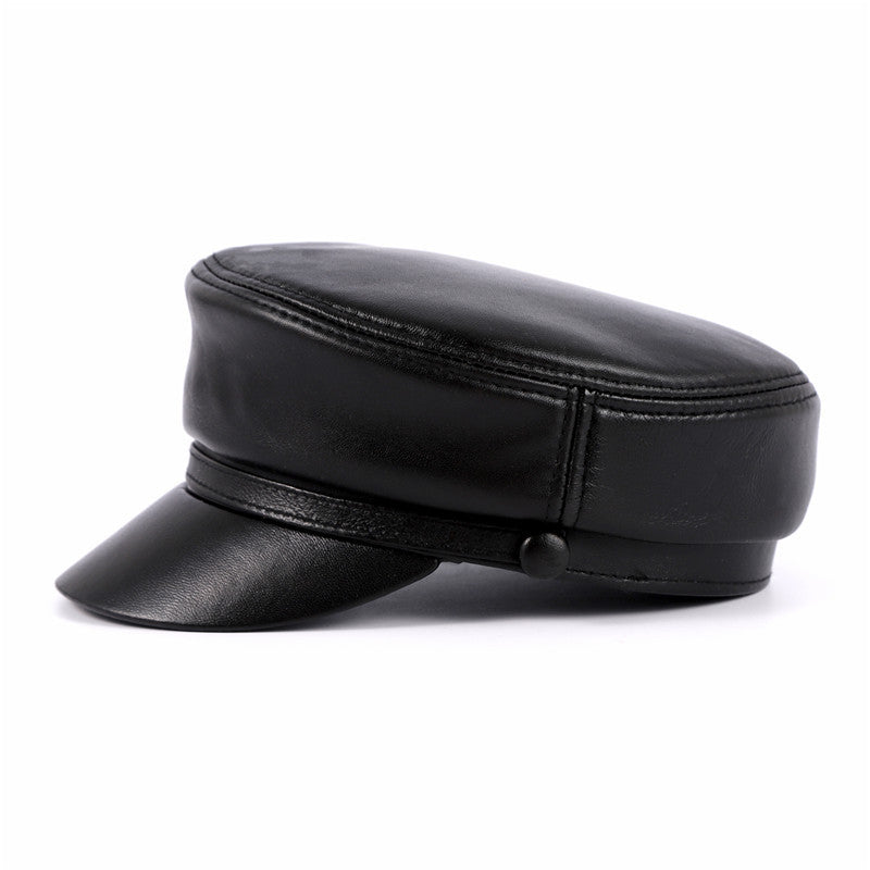 Head Layer Sheepskin Material Hat Man Black