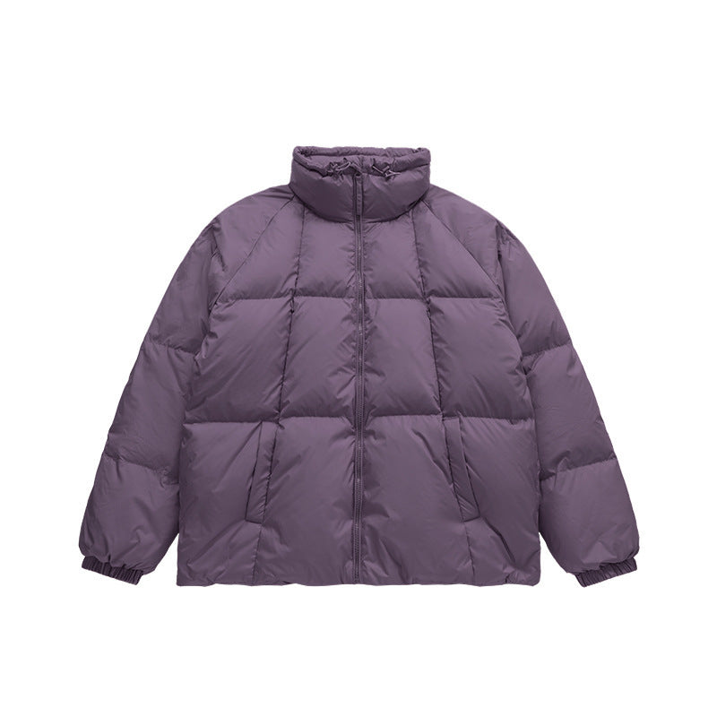 Fashion Men's Solid Color Turtleneck Down Jacket Purple