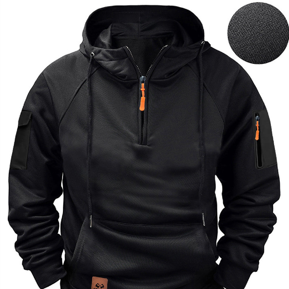 Zipper Multi-pocket Casual Sweatshirt