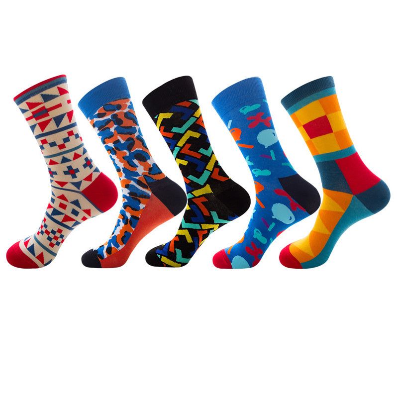 Men's Jacquard Socks AF0820 One size 5Pair
