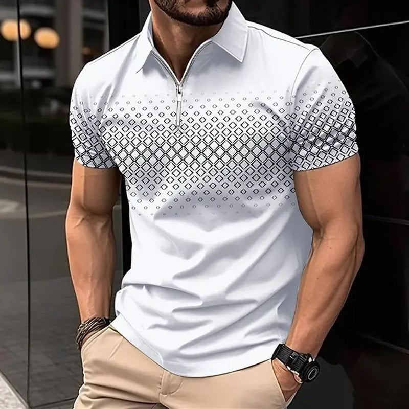 Zipper Polo Shirt Short Sleeve DLLDXPL0124
