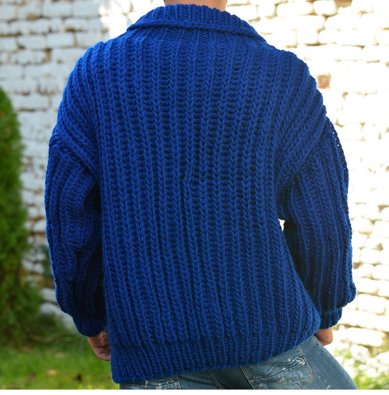 Thickened Double Breasted Sweater