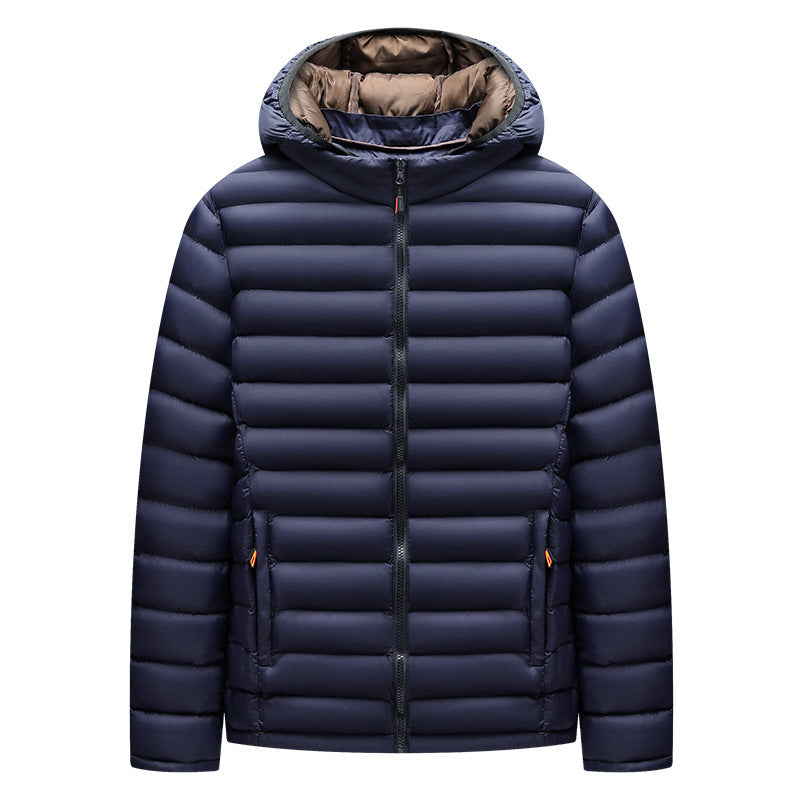 Lightweight Down Cotton-padded Jacket Storage Rib Coat Blue