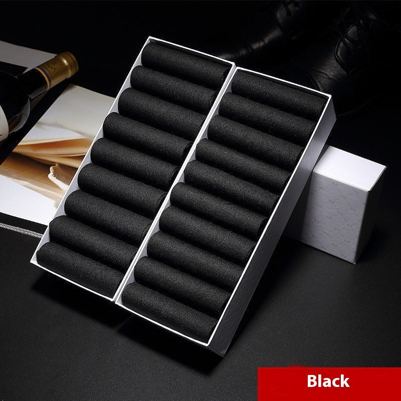Mercerized Cotton Thin Middle Tube Men's Socks Black Average Size