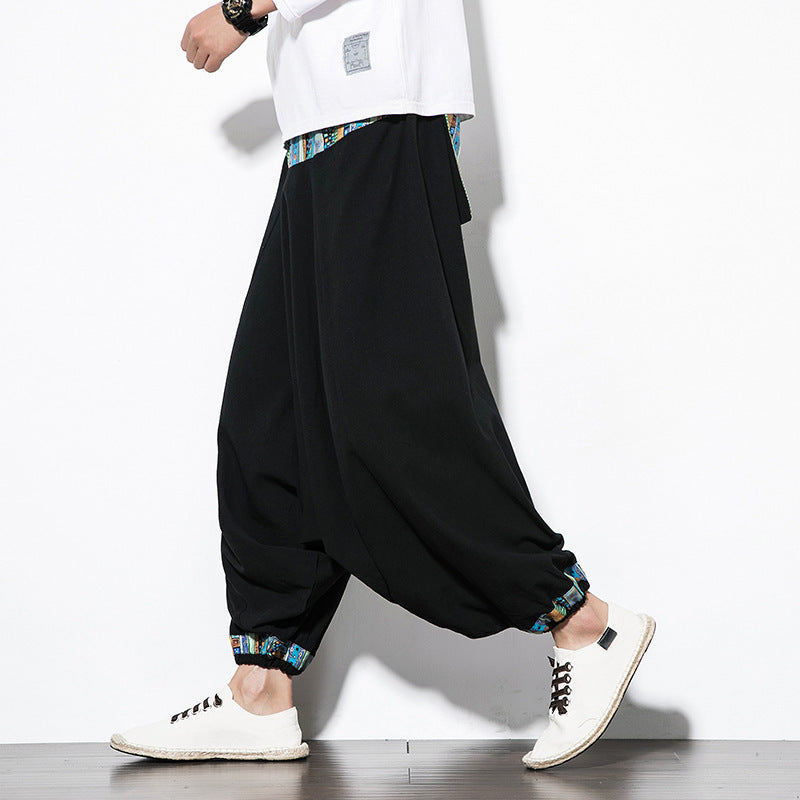 Ethnic Style Pants Black