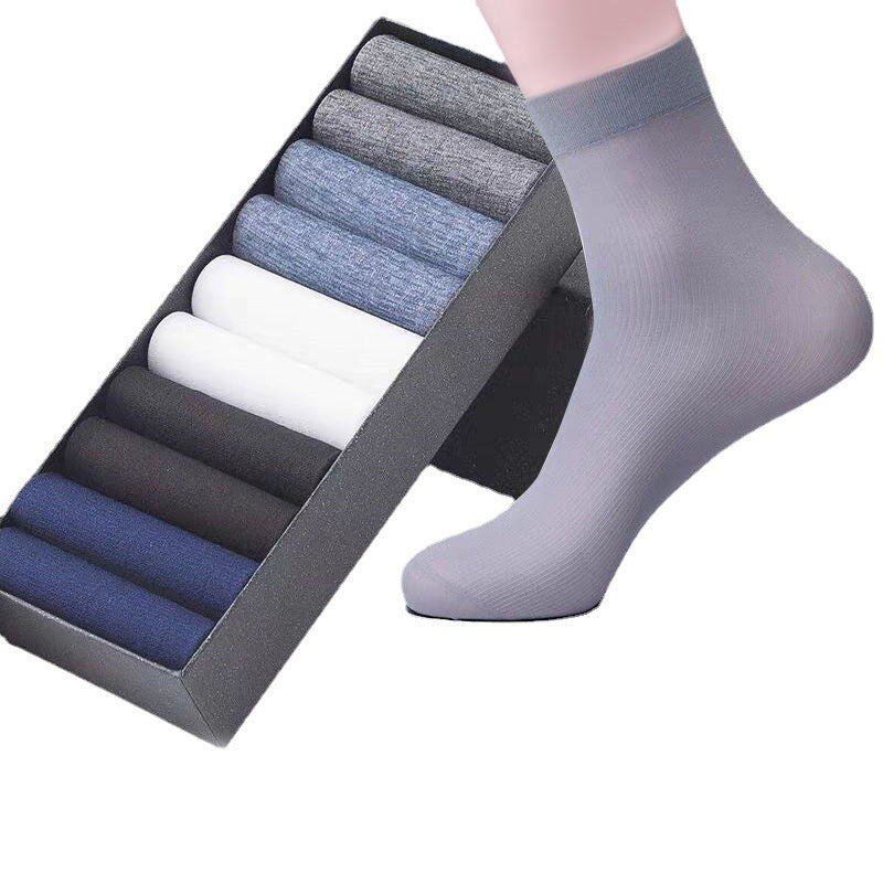 Mercerized Cotton Thin Middle Tube Men's Socks