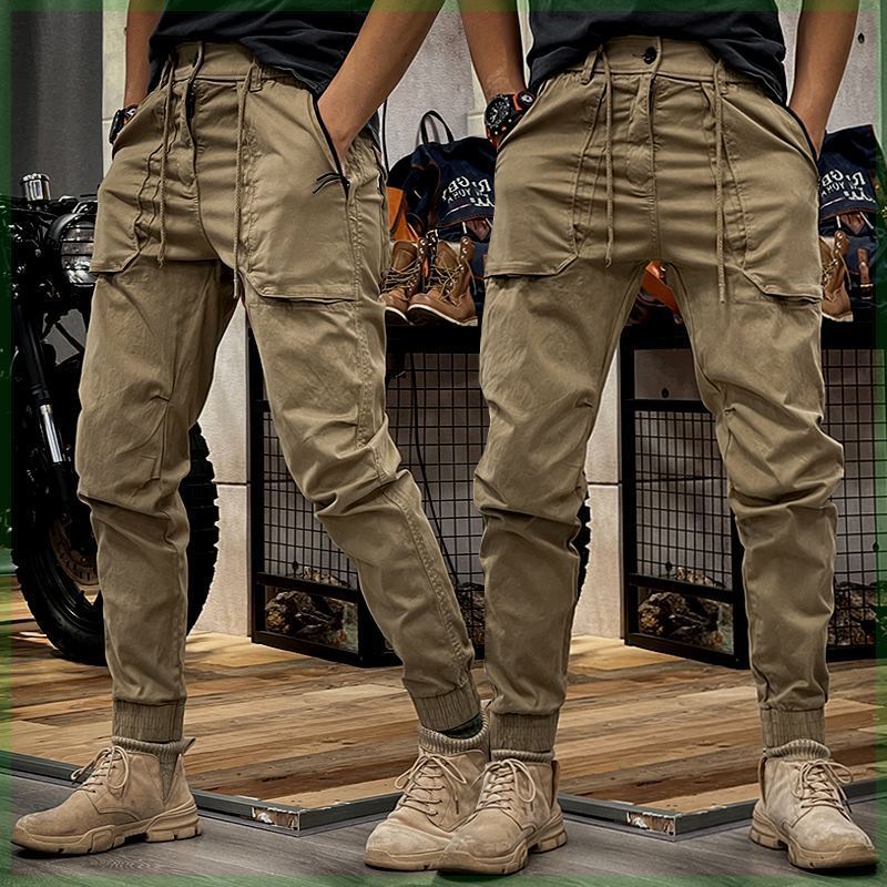 Japanese-style Retro Overalls Men Khaki