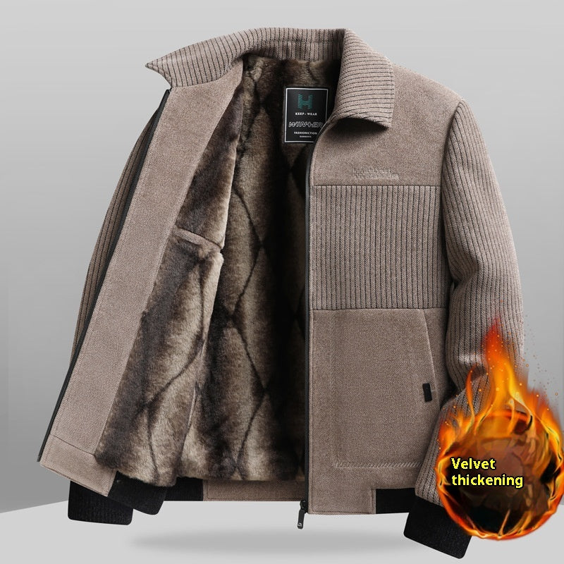 Velvet Padded Thickened Coat Khaki 682 Models