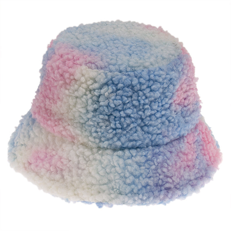 Warm And Cute Tie-dye Bucket Hat Blue Adult 58cm