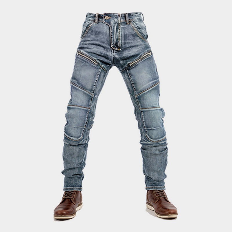 Slim Racing Anti-fall Jeans Blue