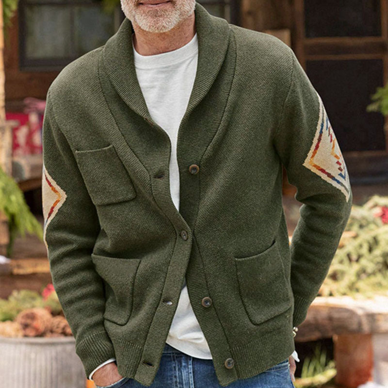 Jacquard Sweater Long-sleeved Thickened Cardigan Sweater Coat