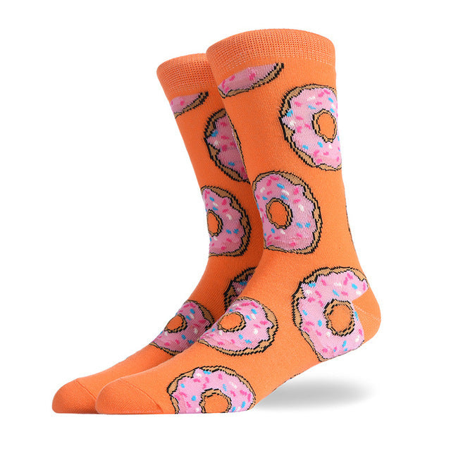 Fashion Creative Hamburger Pizza Alien Men Socks Cute Series A Default