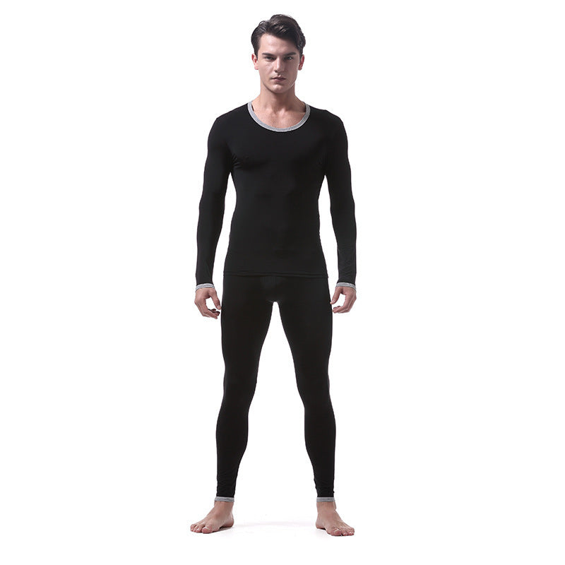 Ice Silk Thermal Underwear Suit Black