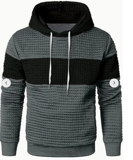 Hooded Long-sleeved Sweater Dark Gray Black