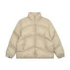 Metal Label Profile Bread Solid Color Stand Collar Velvet Cotton-padded Coat