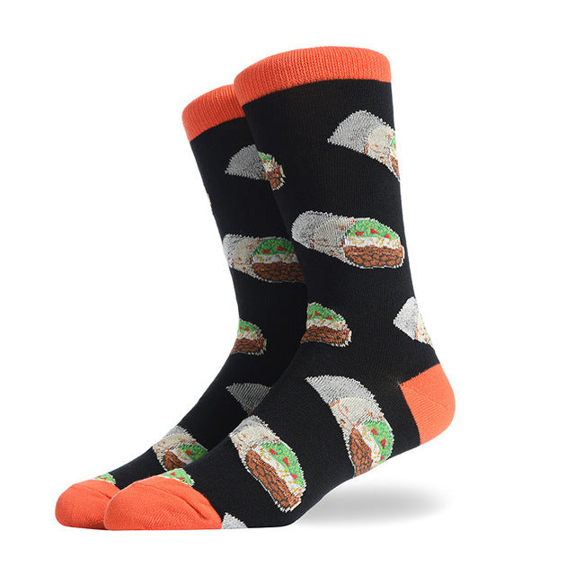 Fashion Creative Hamburger Pizza Alien Men Socks Cute Series P Default