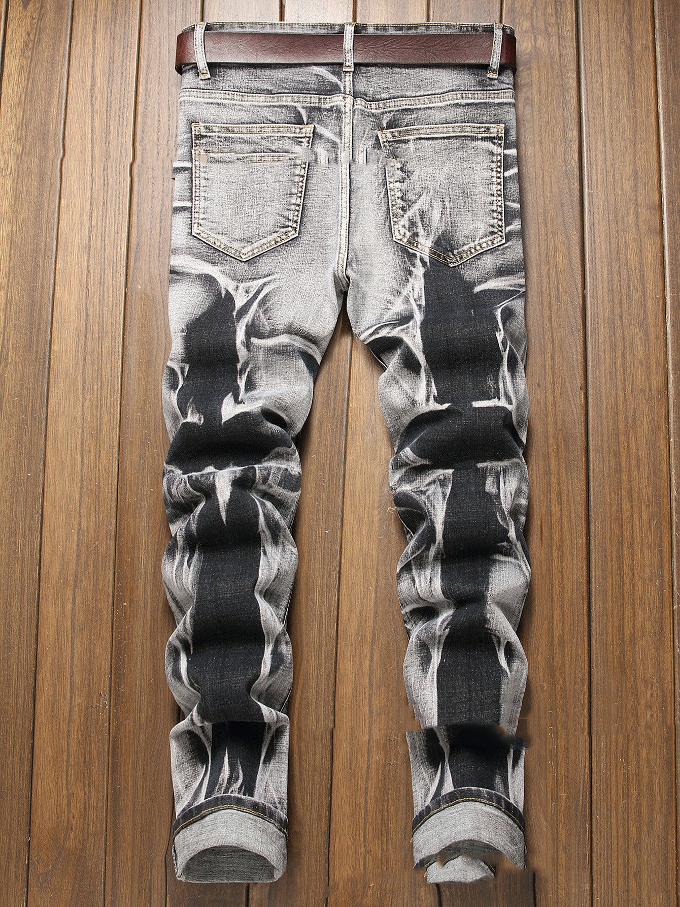 Slim Fit All-match Gray Jeans