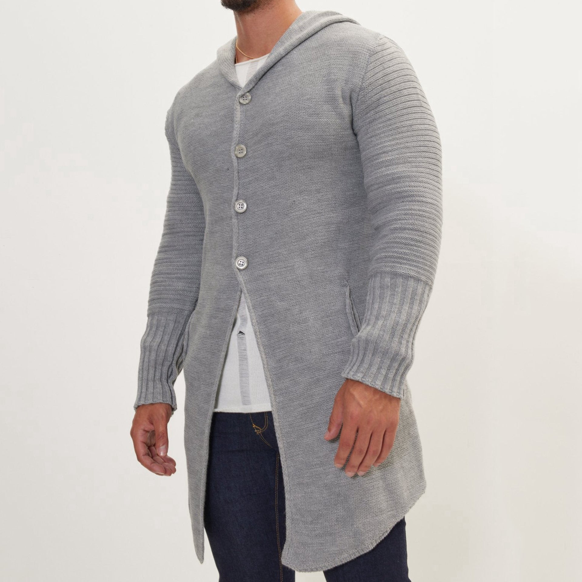 Mid-length Pocket Cardigan Sweater