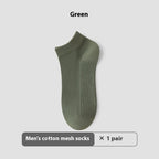Cotton Anti-Pilling Short Men's Mesh Boat Socks
