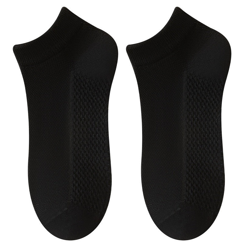Cotton Anti-Pilling Short Men's Mesh Boat Socks
