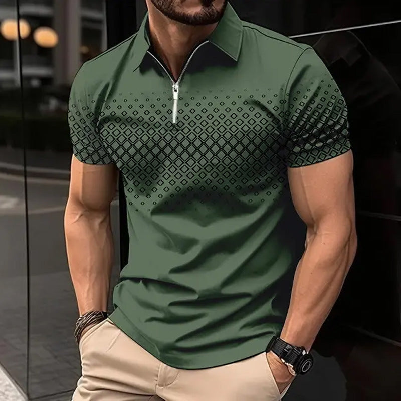 Zipper Polo Shirt Short Sleeve DLLDXPL0084