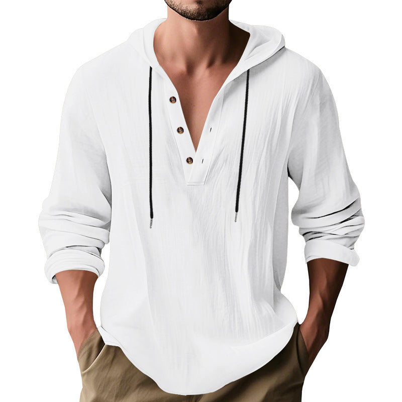 Hooded Casual Loose-fitting Sweater White