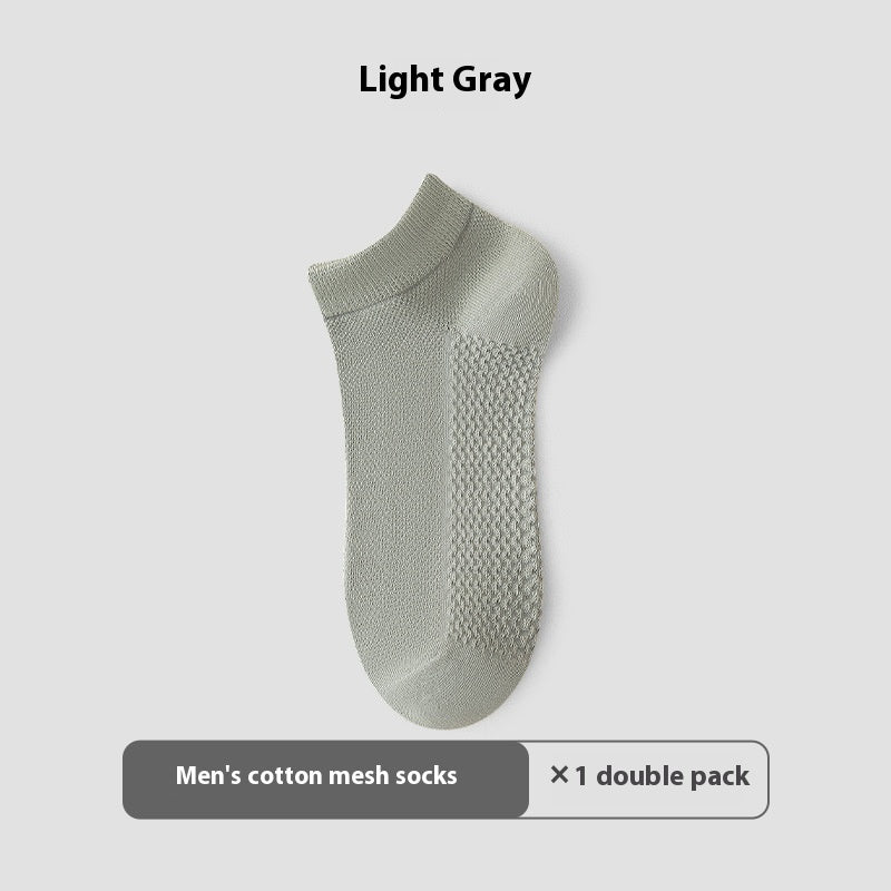 Cotton Anti-Pilling Short Men's Mesh Boat Socks