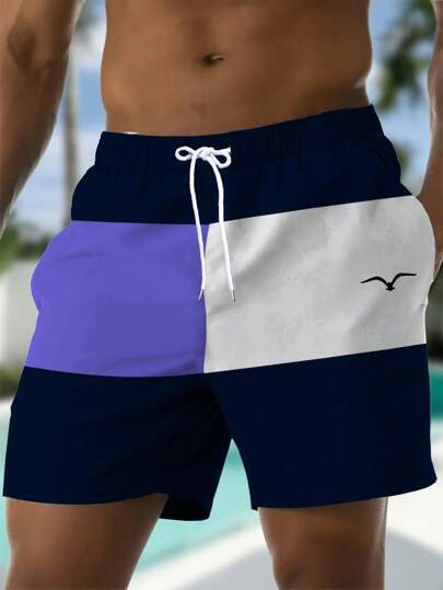 Waist Diagonal Pocket Casual Pants Dark Purple White