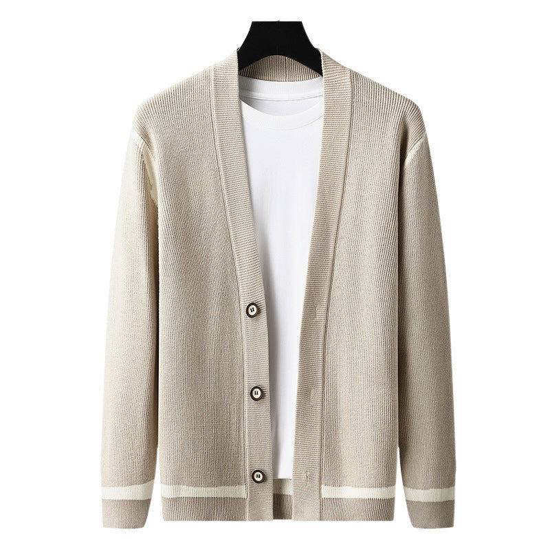 Cardigan Men's Long Sleeved Sweater Coat