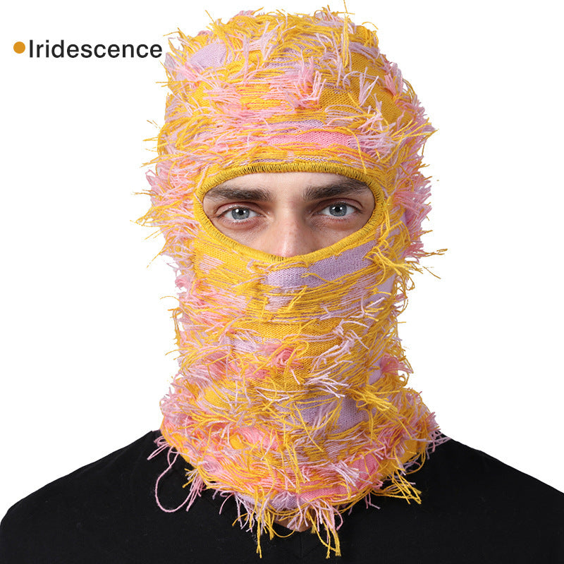 Balaclava Men And Women Funny Acrylic Knitted Rainbow Color Free Size