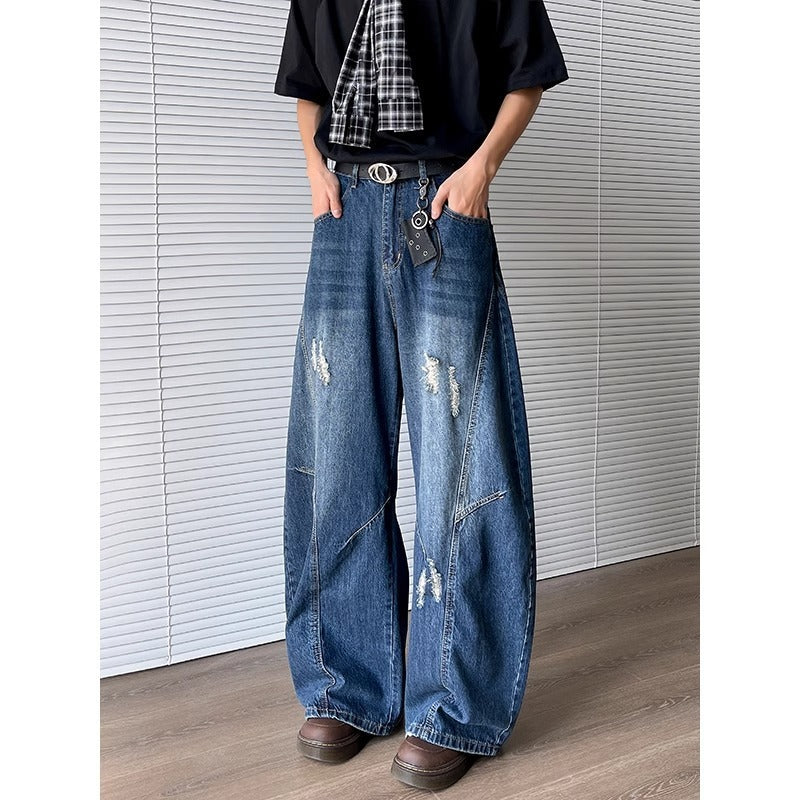 High Street Washed Machete Jeans Dark Blue