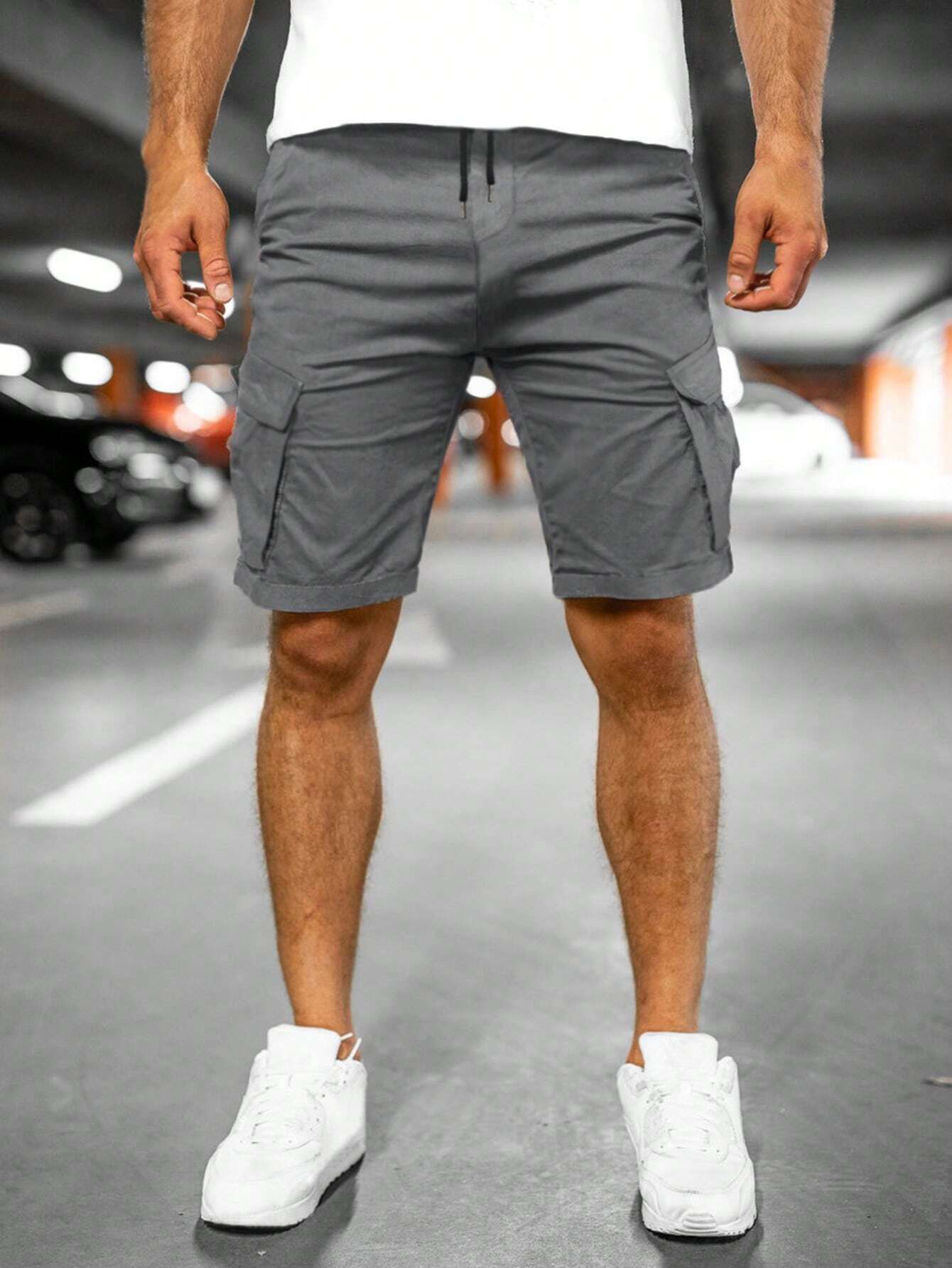 Woven Five-point Pants Dark Gray