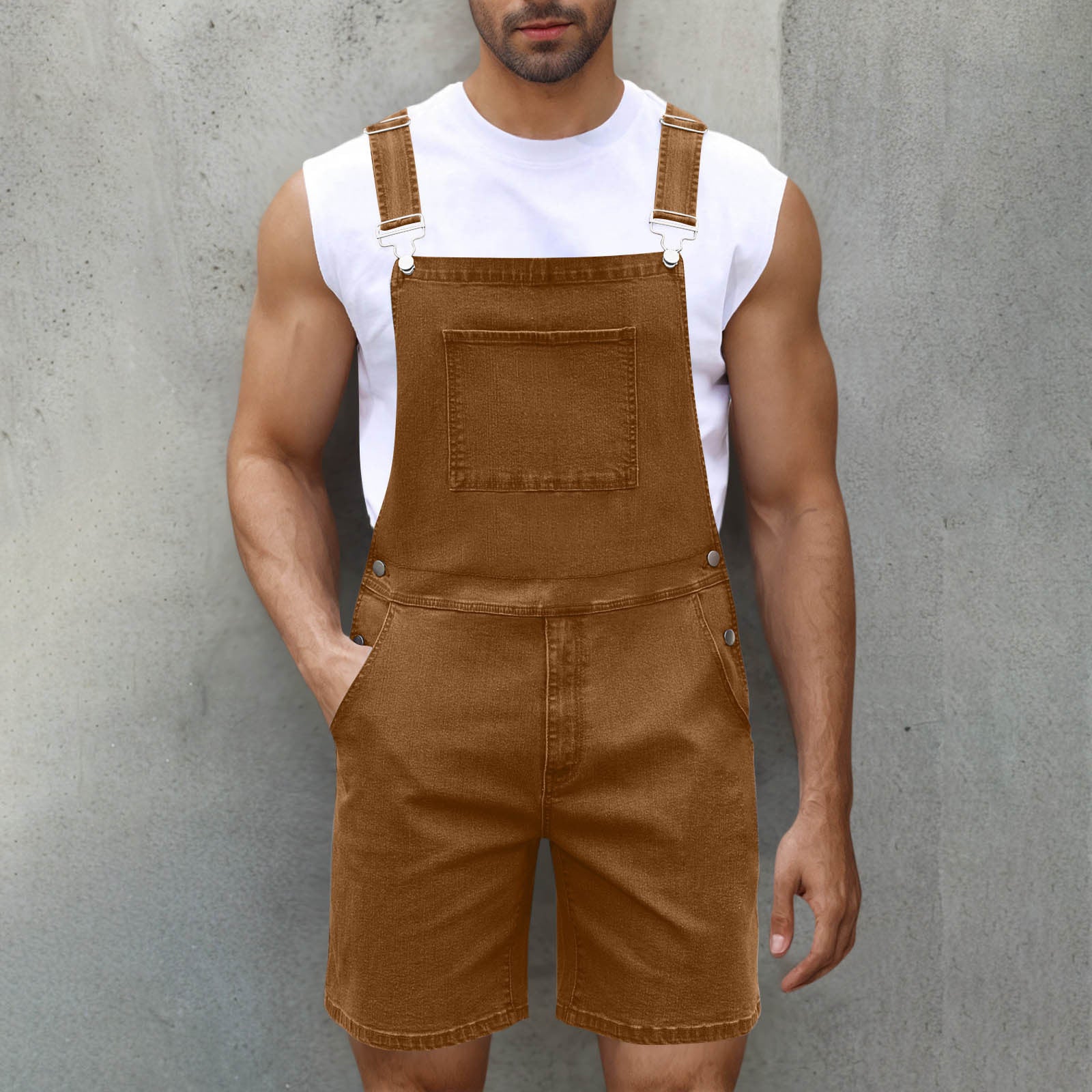 Light Luxury Denim Shorts Brown