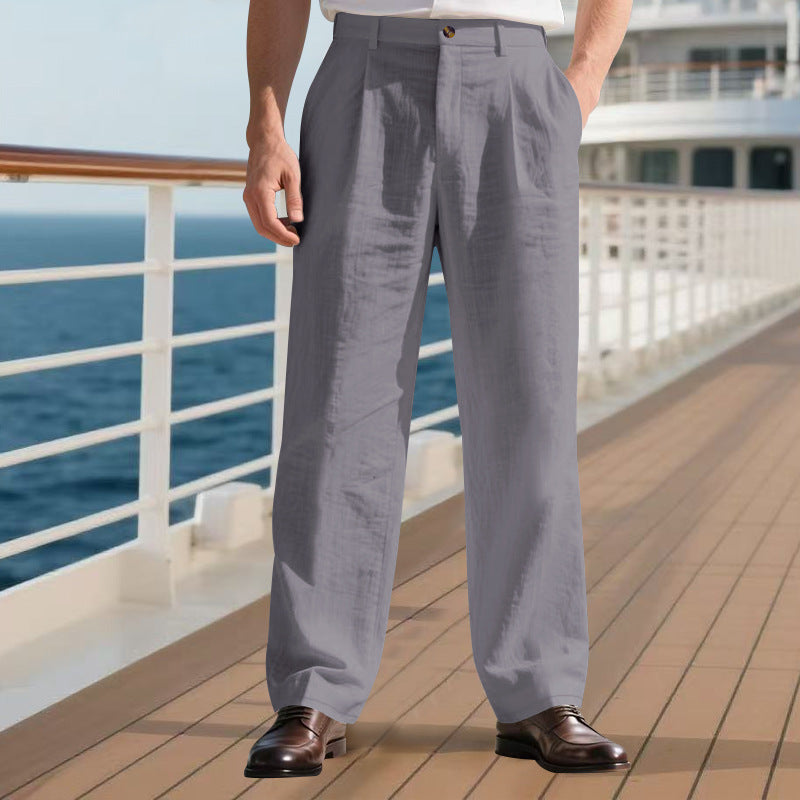 Loose Straight Business Pants Gray