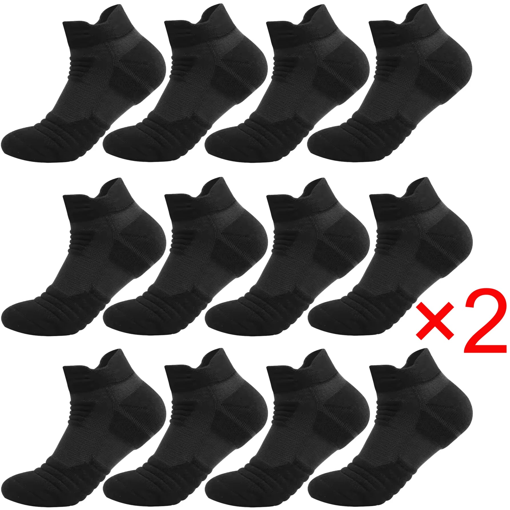 6/12Pairs Breathable Mesh Athletic Terry Socks Cushioned Moisture-managing and Durable Reduces Foot for Running Hiking & Sports