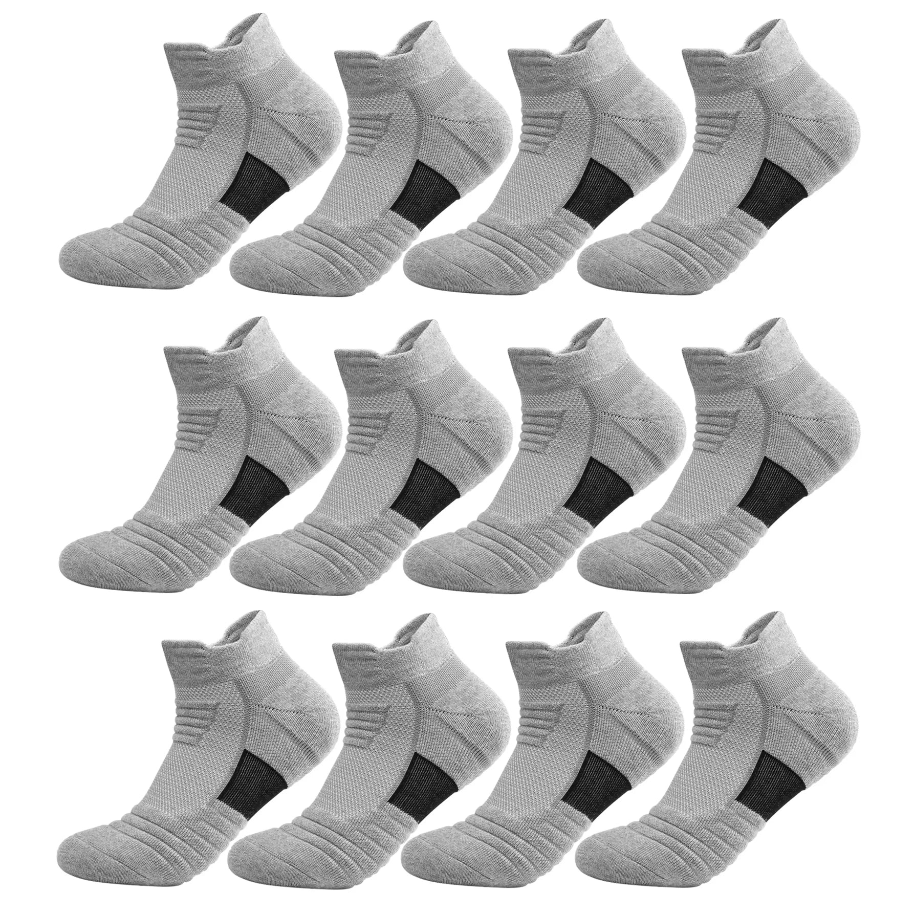 6/12Pairs Breathable Mesh Athletic Terry Socks Cushioned Moisture-managing and Durable Reduces Foot for Running Hiking & Sports