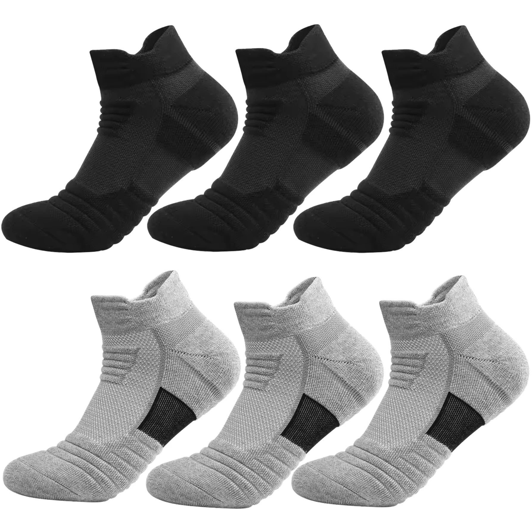6/12Pairs Breathable Mesh Athletic Terry Socks Cushioned Moisture-managing and Durable Reduces Foot for Running Hiking & Sports