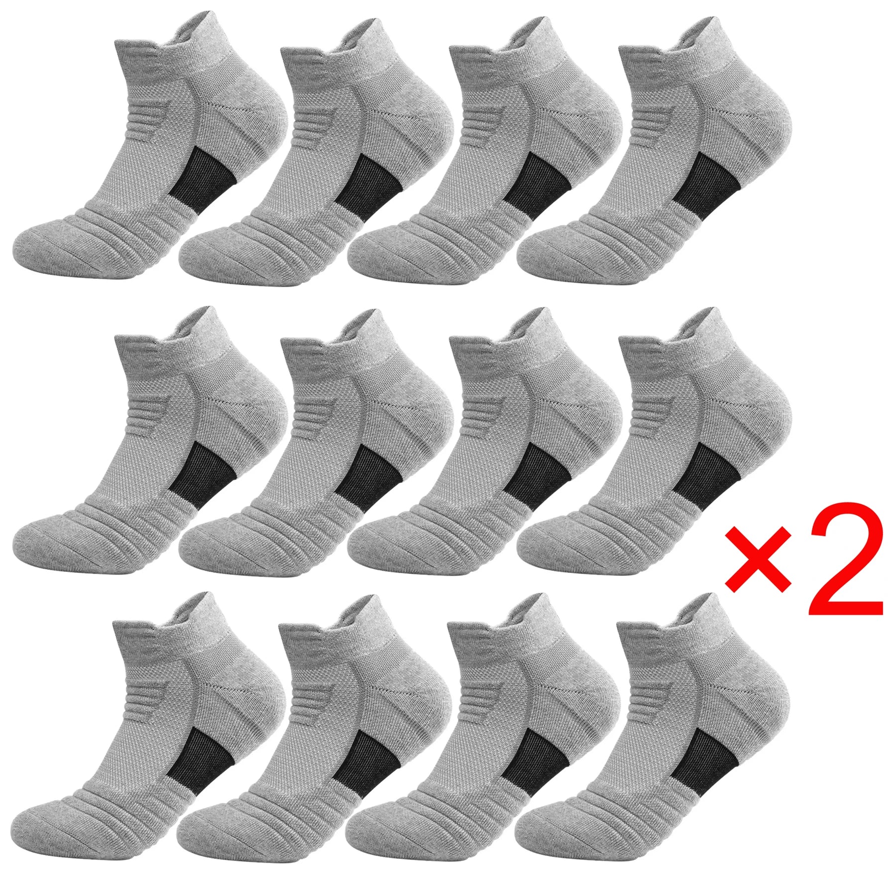 6/12Pairs Breathable Mesh Athletic Terry Socks Cushioned Moisture-managing and Durable Reduces Foot for Running Hiking & Sports