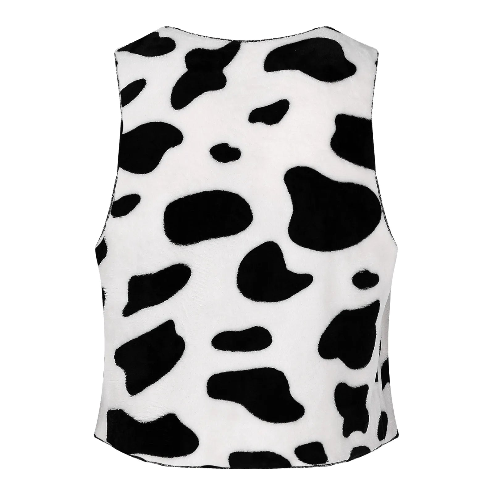 Men's Cow Print Vest for Halloween, Cosplay, and Festivals - Sleeveless Open Front Vintage Hippie Costume Waistcoat