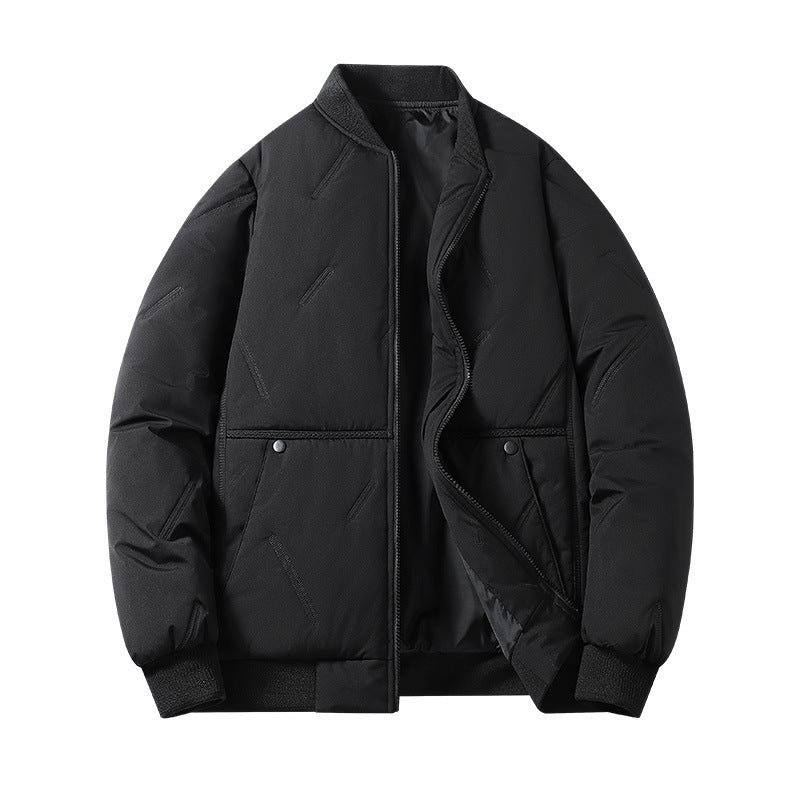 Cotton-padded Coat Thickened Couple Loose Down Jacket Black S2211