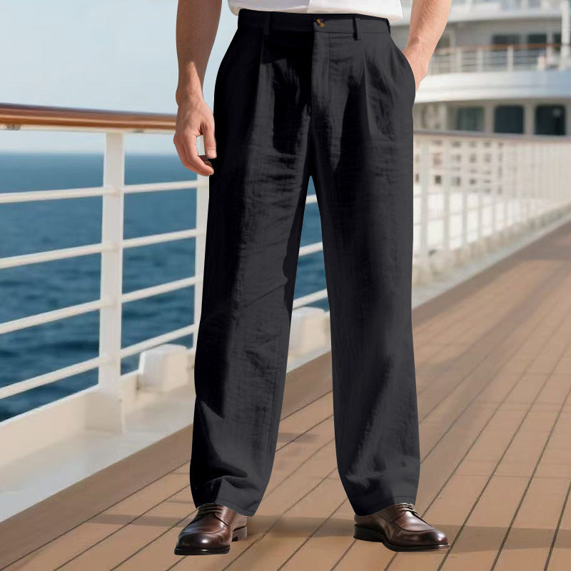 Loose Straight Business Pants Black