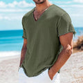 Solid Color Short Sleeve Army Green