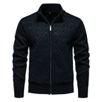 Fleece-lined Thickening Stand Collar Sweater Korean Style Casual Zipper Sweater
