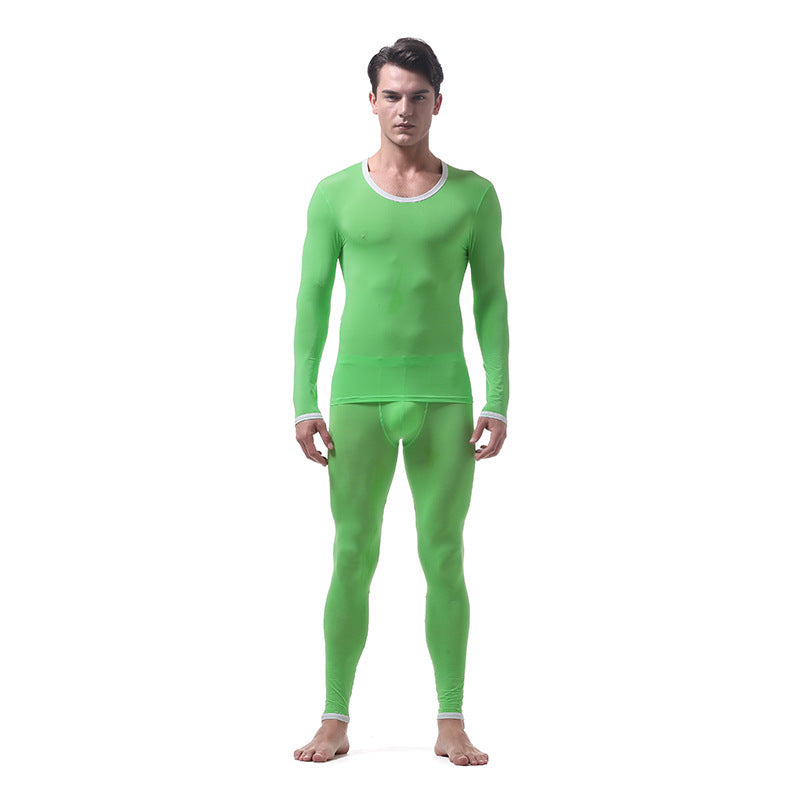Ice Silk Thermal Underwear Suit Green