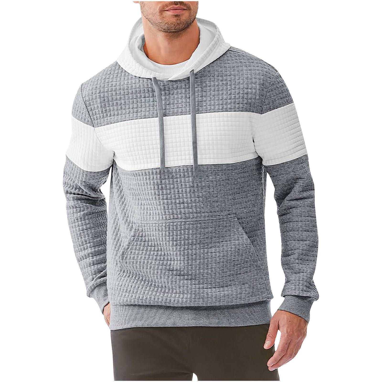 Hooded Long-sleeved Sweater Gray