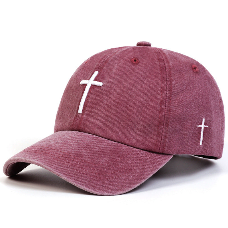 Embroidered Cross Casual Versatile Sun Hat